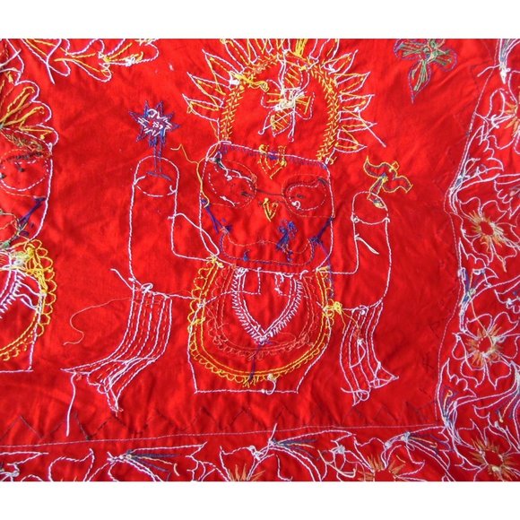 Hand Sewn Pipili Chandua Applique Wall Hanging Depicting Lord Jagannath and Othe - Picture 9 of 10